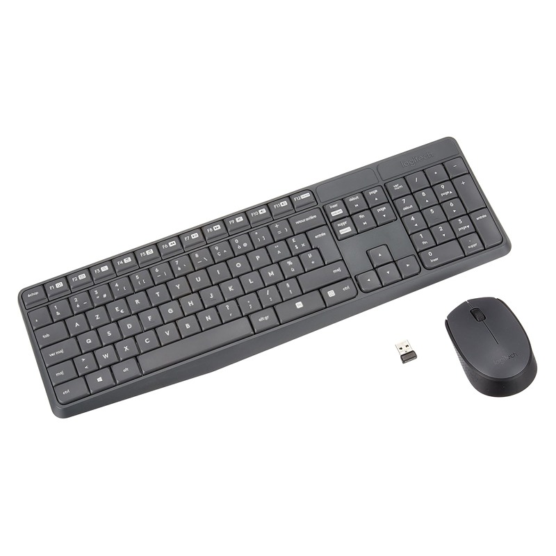 Logitech MK235 Wireless Keyboard and Mouse Combo clavier USB AZERTY Français Gris, Photo boutique MyTek chez MyTek