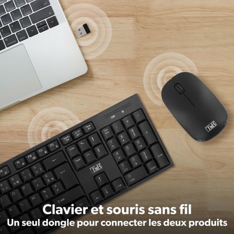 Ensemble Clavier & Souris TNB Classy Sans Fil KBSCBK2 - Noir - Image 3