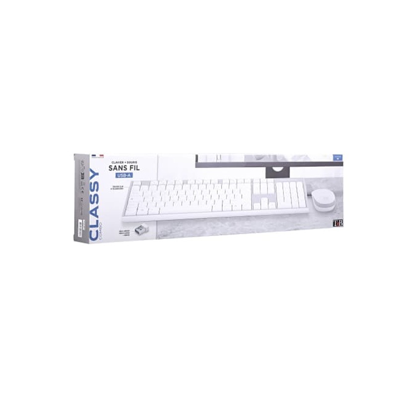 Ensemble Clavier & Souris TNB Classy Sans Fil KBSCGR - Blanc - Image 7