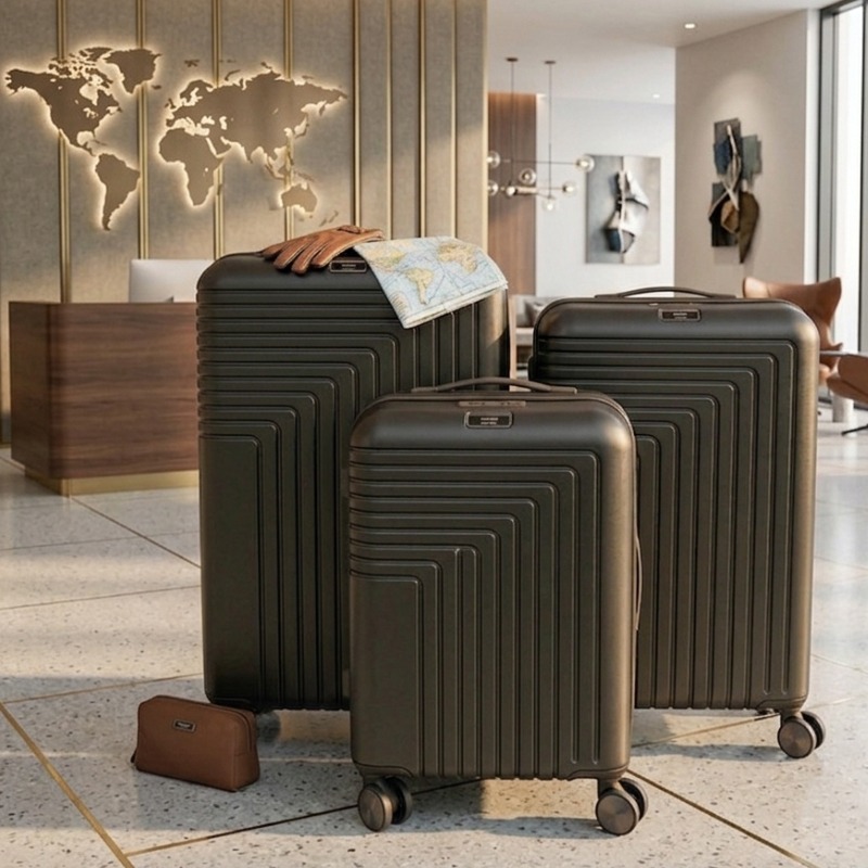 Ensemble De 3 Valises ABM Incassable ABS -Noir - Image 2