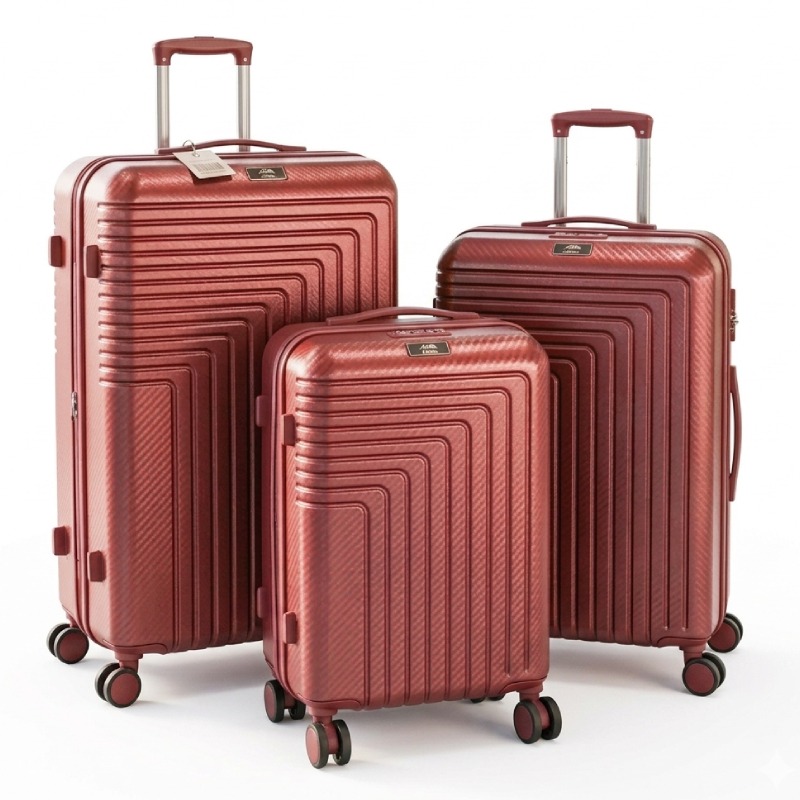 Ensemble De 3 Valises ABM Incassable ABS - Rouge