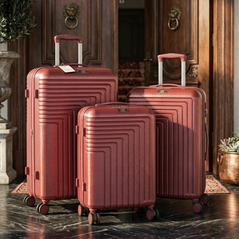 Ensemble De 3 Valises ABM Incassable ABS - Rouge - Image 2