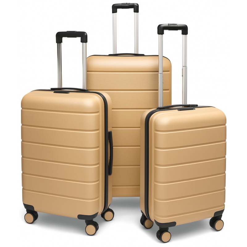 Ensemble de 3 Valises NEW STYLE Incassable 4 roues 360° - Gold