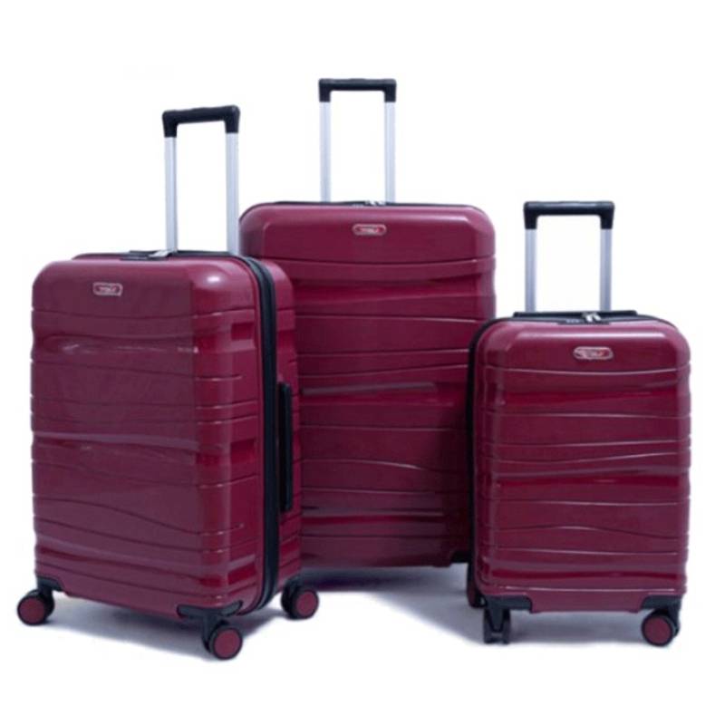 Ensemble de 3 Valises TITOU Incassable Avec Afficheur Pese Bagage - Rouge Bordeaux