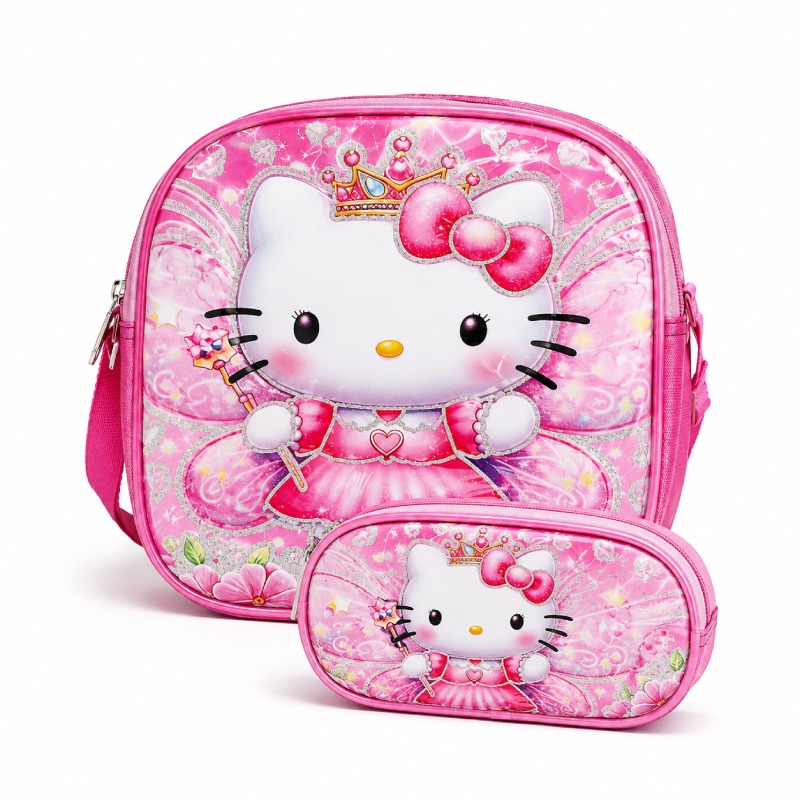 Ensemble Panier Et Trousse Hello Kitty
