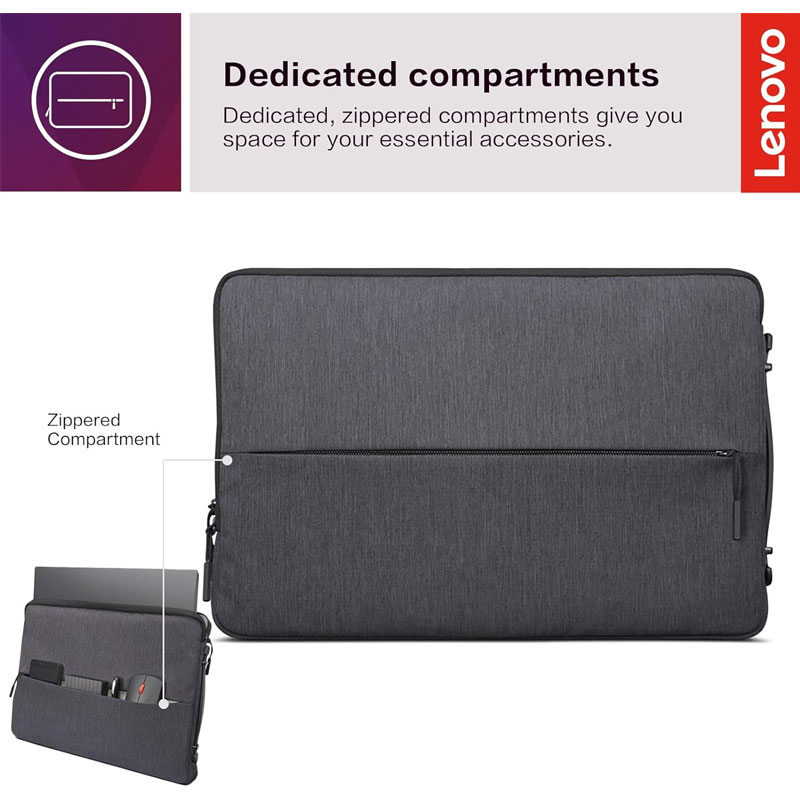 Étui LENOVO Urban Pour Pc Portable 14" - Gris - Image 4