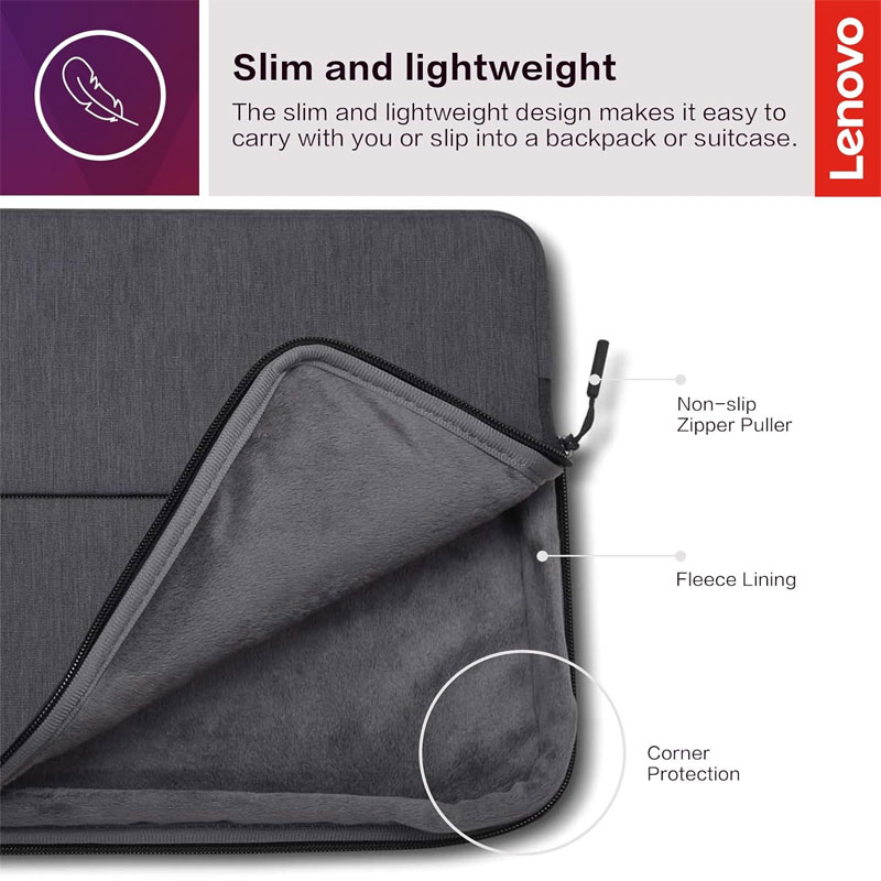 Étui LENOVO Urban Pour Pc Portable 15.6" - Gris - Image 3