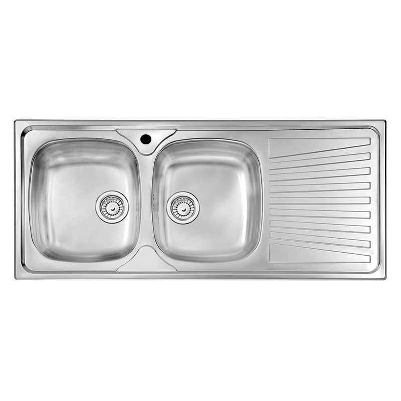 Évier De Cuisine Encastrable FOCUS Firenze 2 Bacs + égouttoir - Inox