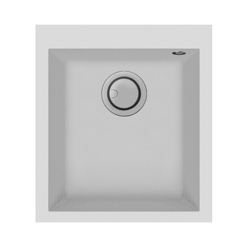 Focus QUADRA 40W - Évier 1 bac, 41 cm, Granitek blanc, sur plan, Photo boutique MyTek chez MyTek
