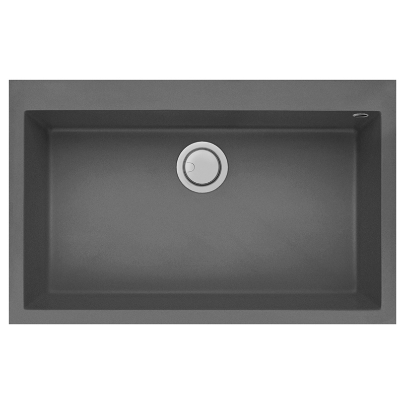 Focus QUADRA 80G - Évier, 1 bac, 80 cm, gris, Photo boutique MyTek chez MyTek