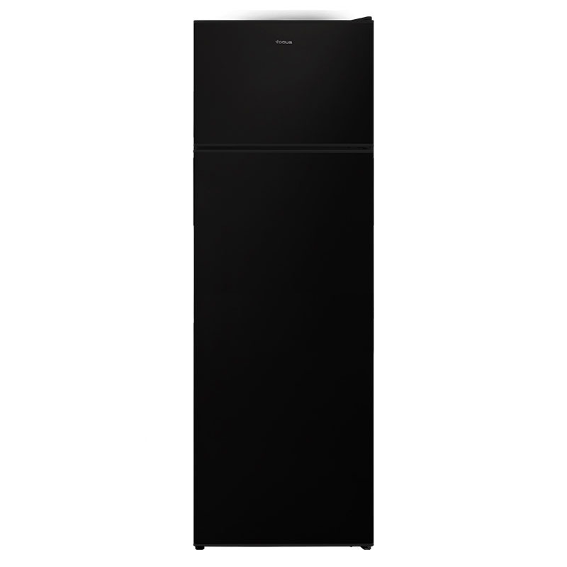 Focus F 5530B - Réfrigérateur double portes pose libre 55 cm, 243 L, Less Frost, congélateur supérieur, noir, Photo boutique MyTek chez MyTek
