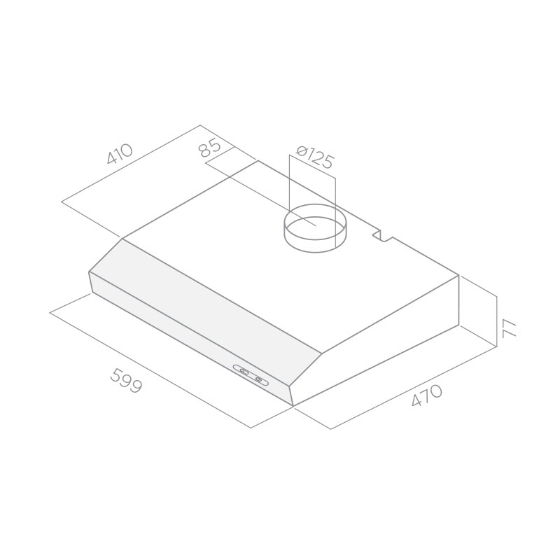 Hotte casquette FOCUS F600X 60 cm - Inox - Image 2
