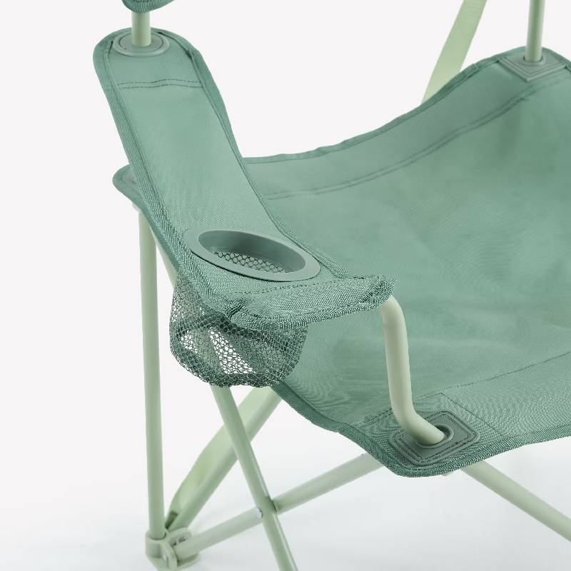 Fauteuil de Camping Pliable Decathlon avec Accoudoirs - Vert - Image 2