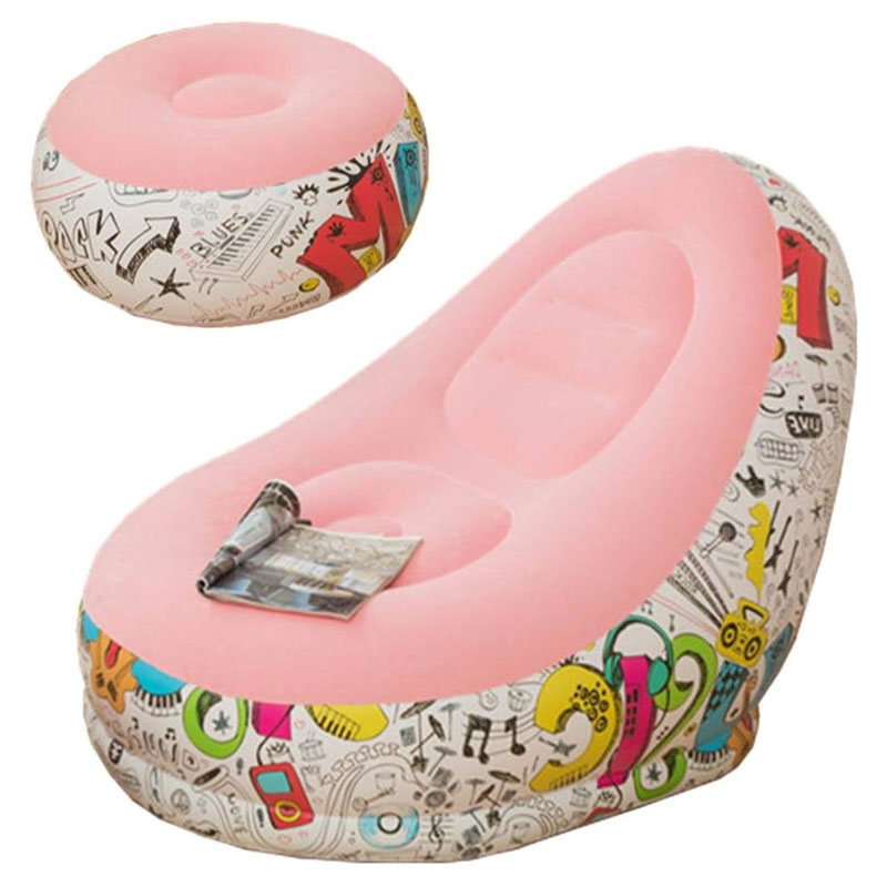 Fauteuil Gonflable avec pouf Bean Bag - Rose