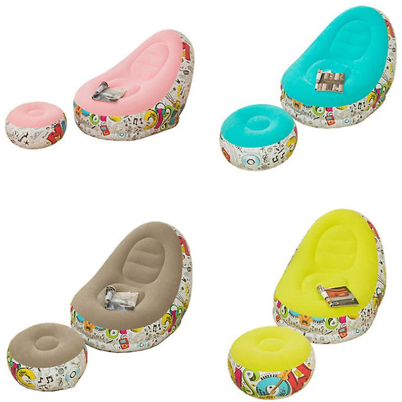 Fauteuil Gonflable avec pouf Bean Bag - Jaune - Image 4