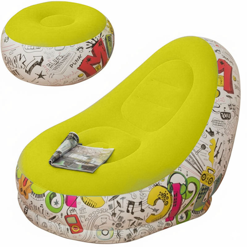Fauteuil Gonflable avec pouf Bean Bag - Jaune