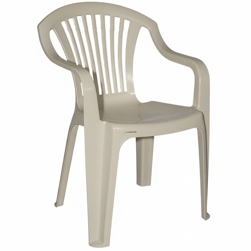 Fauteuil Plastique Floria Avec Accoudoirs - Grège