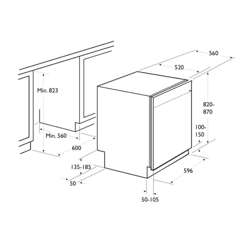 Lave Vaisselle Semi Encastrable FOCUS F502X 12 Couverts - Image 2