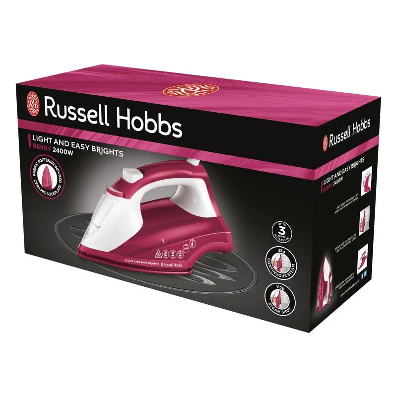 Fer à Repasser RUSSELL HOBBS Light&Easy Brights Berry 2400Watts - Rose - Image 6