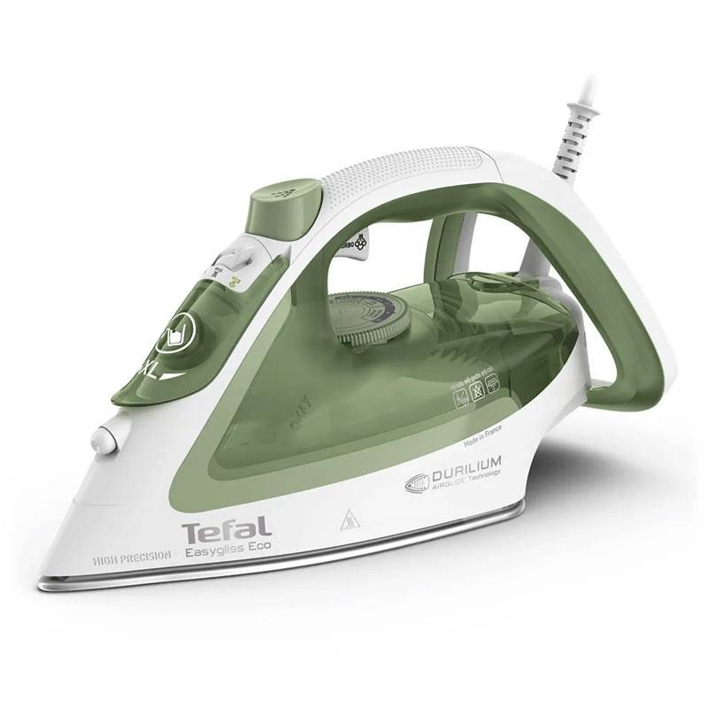 Tefal Easygliss Eco FV5781 Fer à repasser à sec ou à vapeur Semelle Durilium Airglide 2800 W Blanc, Vert, Photo boutique MyTek chez MyTek