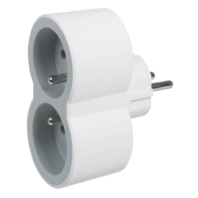 Fiche Multiprises LEGRAND 2X2P+T Fontale - Blanc Et Gris Clair - Image 3