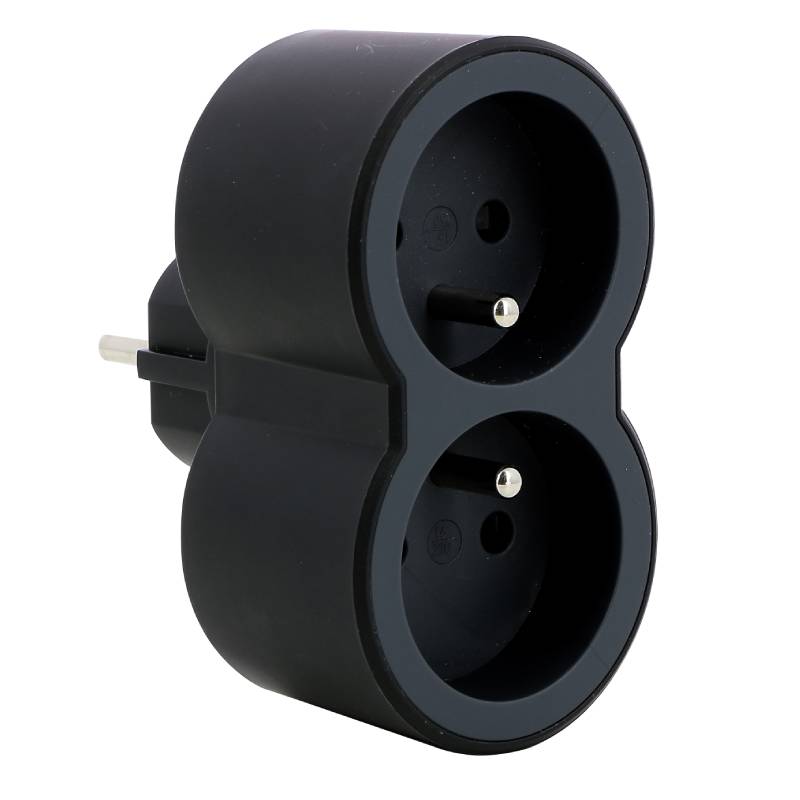 Fiche multiprises LEGRAND Biplite 2x2P+T frontales 3680W - Noir - Image 3