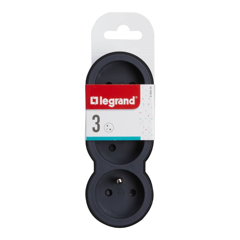 Fiche Triplite LEGRAND 3 Prises 2P+T Frontales - Noir et Gris Foncé - Image 4