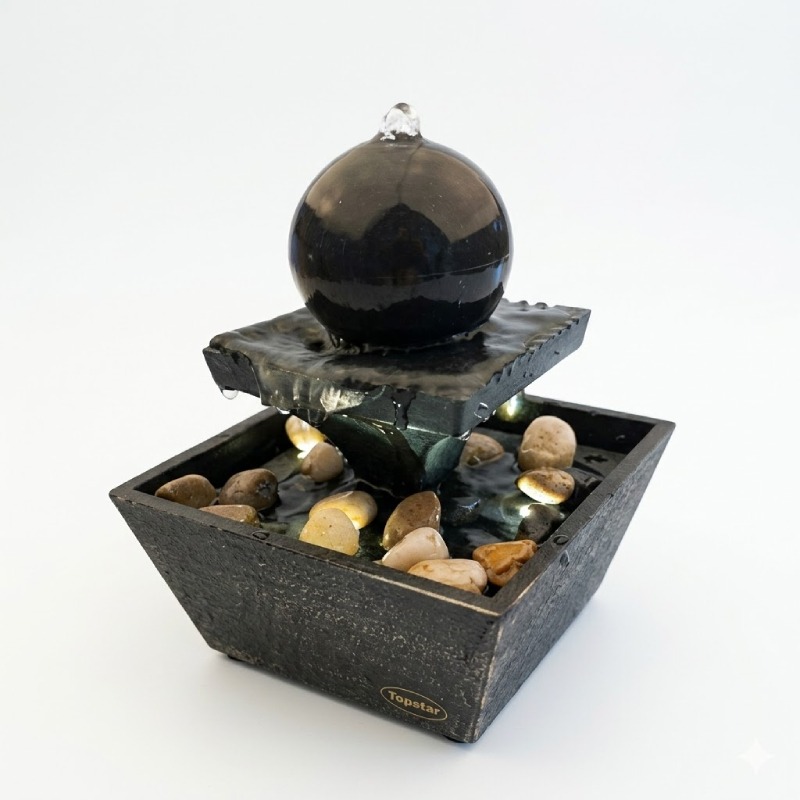 Fontaine De Table Led  Avec Boule Et Cascade 