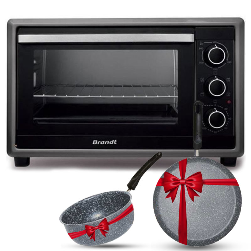 Brandt FC26MUB - Four électrique pose libre, 26 L, 1500 W, 5 modes de cuisson, chaleur tournante, 3 gradins, noir, Photo boutique MyTek chez MyTek