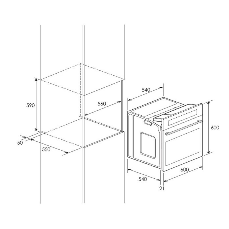 Four Encastrable FOCUS F525X 56 Litres 60cm - Inox - Image 2