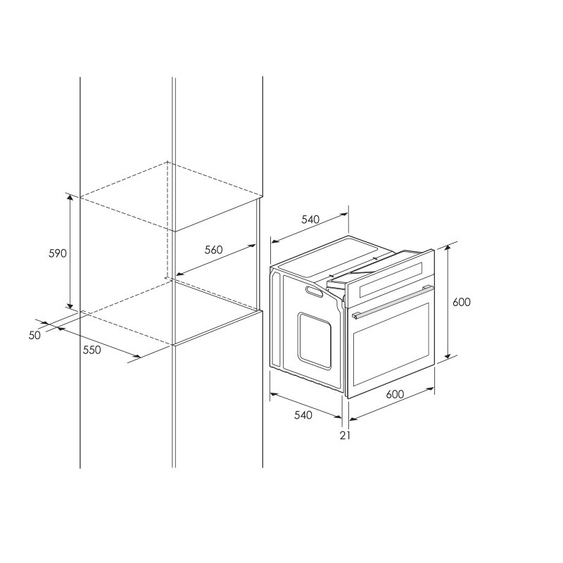 Four Encastrable FOCUS A Gaz F534X 60cm - Inox - Image 2
