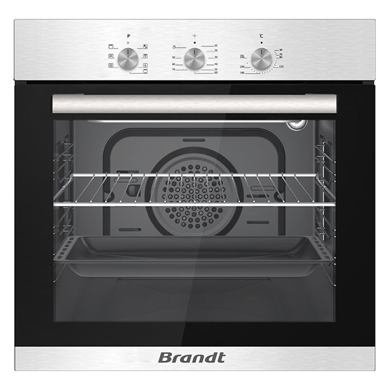 Brandt BOE6707TX - Four encastrable électrique multifonction, 60 L, classe A, 7 programmes, 4 gradins, minuterie mécanique, Inox, Photo boutique MyTek chez MyTek