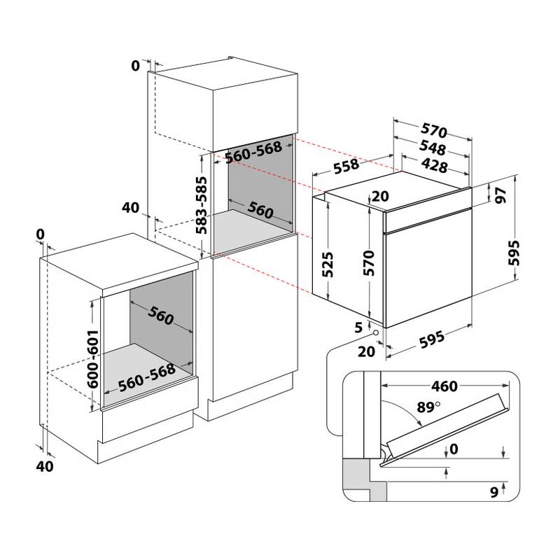 Four Électrique Encastrable Ventilé ARISTON FA3540HIXA 66L - Inox - Image 4