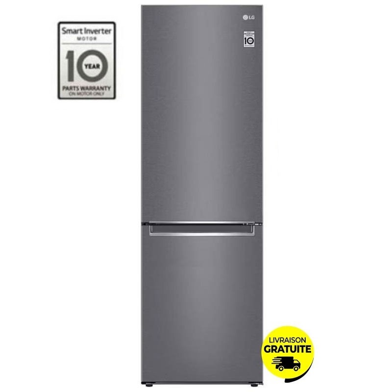 Réfrigérateur LG Combiné GR-B459NLLM 374L NoFrost - Platinum Silver