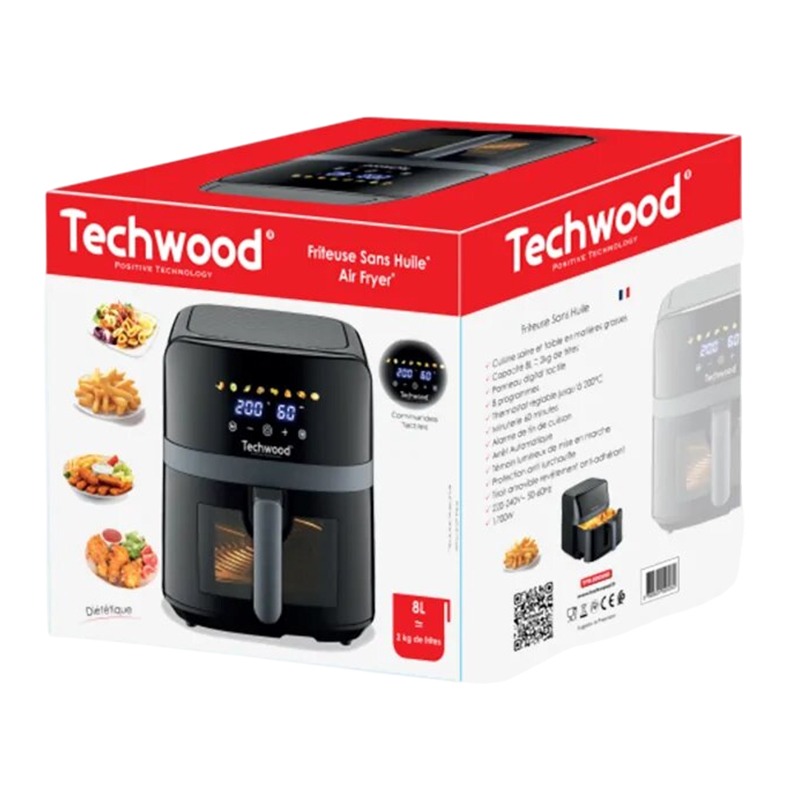 Friteuse Sans Huile TECHWOOD TFR-806SHD 8L - Noir - Image 5