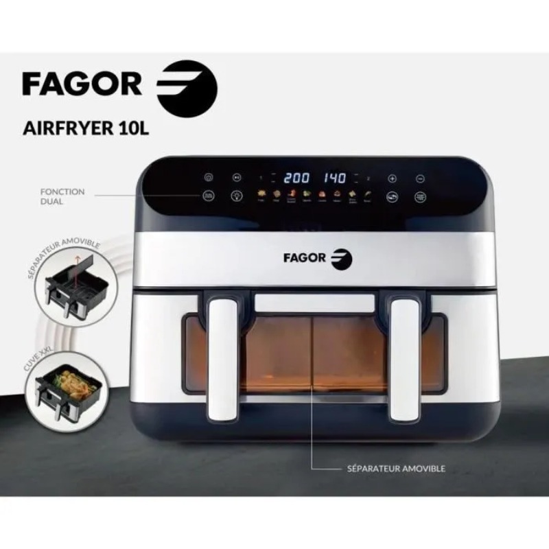 Friteuse Sans Huile FAGOR FGF10 2400W 10L 8 Programmes - Noir - Image 3