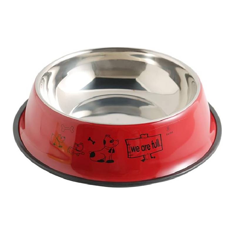 Gamelle pour Chien et Chat en Acier Inoxydable - Rouge
