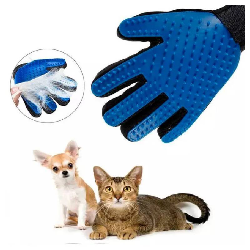 Gant de Toilettage True Touch pour Chats et Chiens -  Bleu