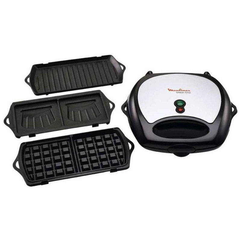  Gaufrier MOULINEX SW611812 3en1 700W - Noir & Silver