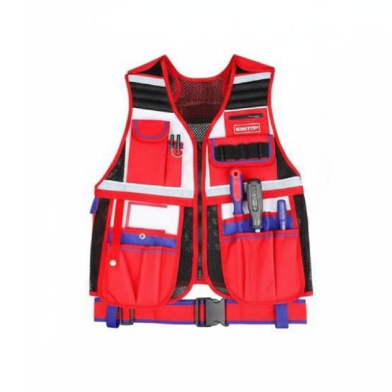 Gilet Outils EMTOP 47x66x3cm ETVT1701 - Rouge & Bleu 