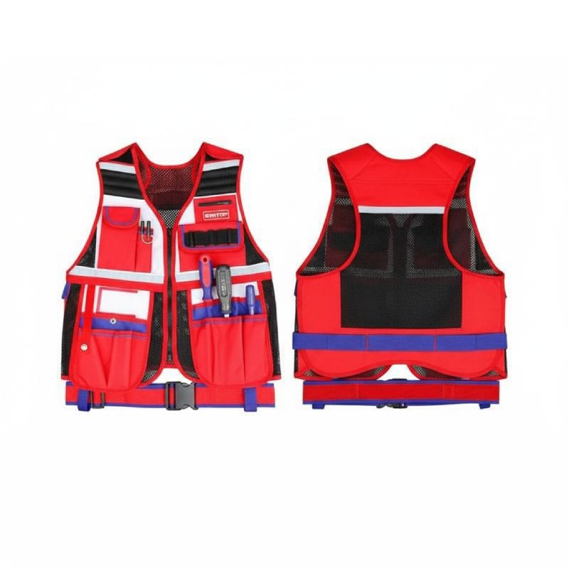 Gilet Outils EMTOP 47x66x3cm ETVT1701 - Rouge & Bleu  - Image 3