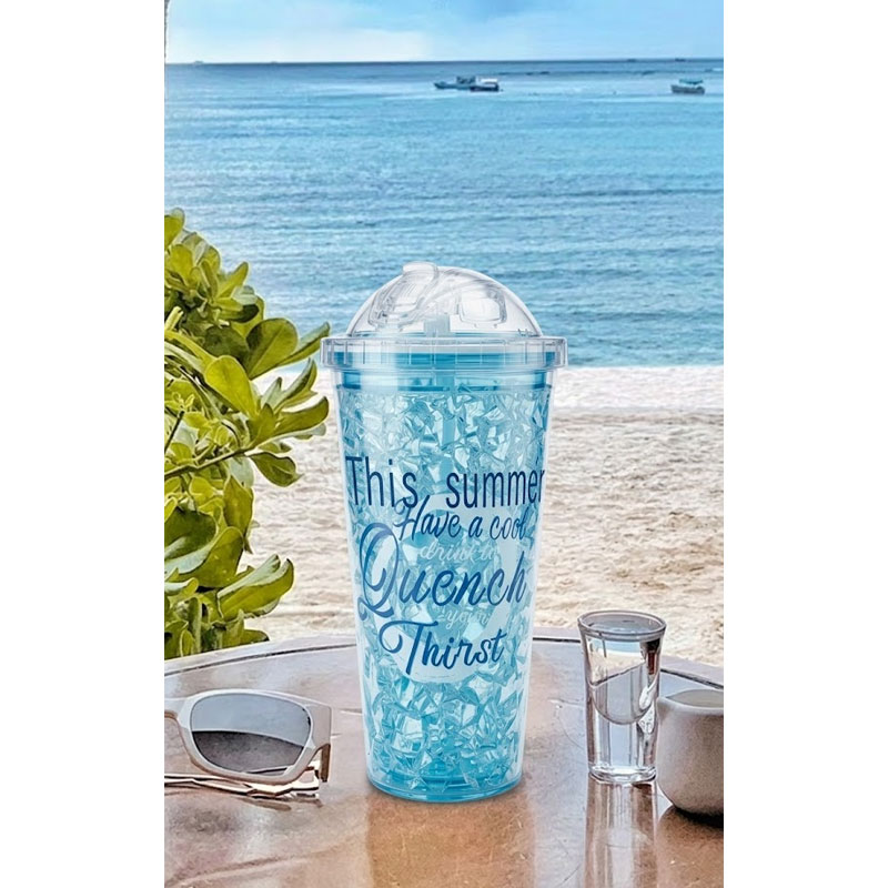 Tasse En Verre Avec Couvercle et Paille - IceTea - Image 2