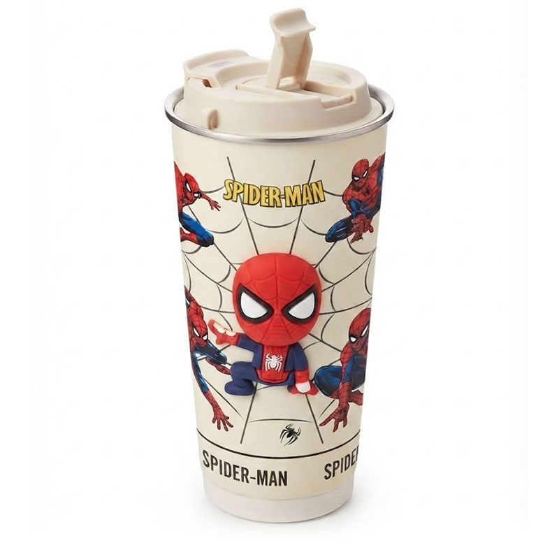 Mug Isotherme Spiderman avec Couvercle 500ml Beige