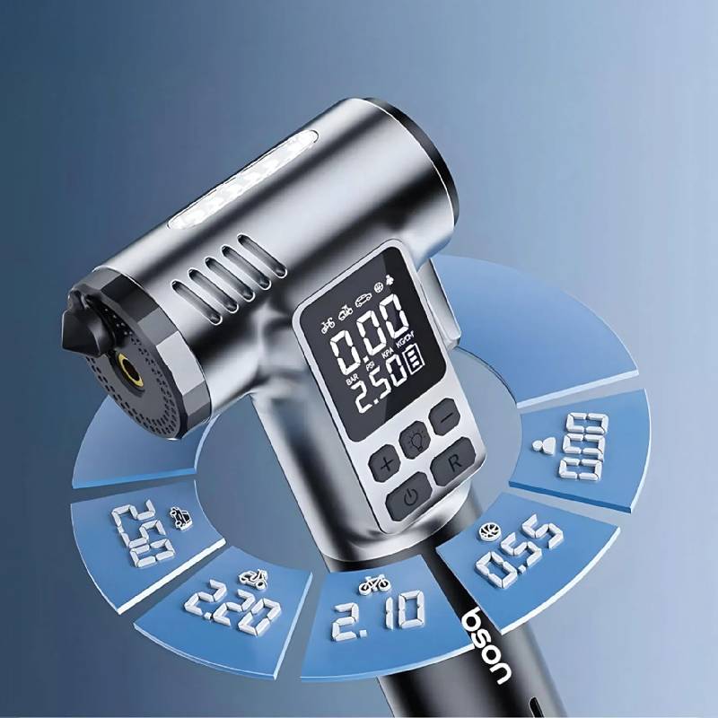 Gonfleur Portable Multi-Fonction HQ-08 Rechargeable - Noir - Image 5