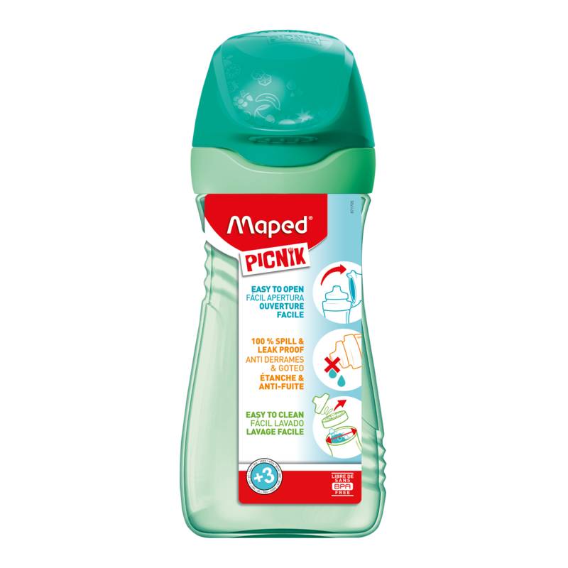 Gourde MAPED 871505 étanche et anti gouttes 430 ml - Vert