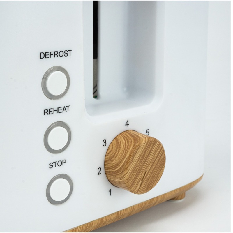Grille Pain JOCCA Nature Bambou 700W - Blanc - Image 4
