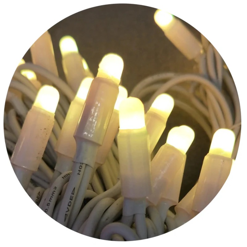 Guirlande Led Extérieur Fil Caoutchouc Blanc Chaud 10m - Image 3