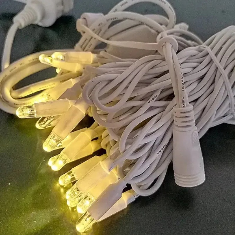 Guirlande Led Extérieur Fil Caoutchouc Blanc Chaud 10m - Image 2