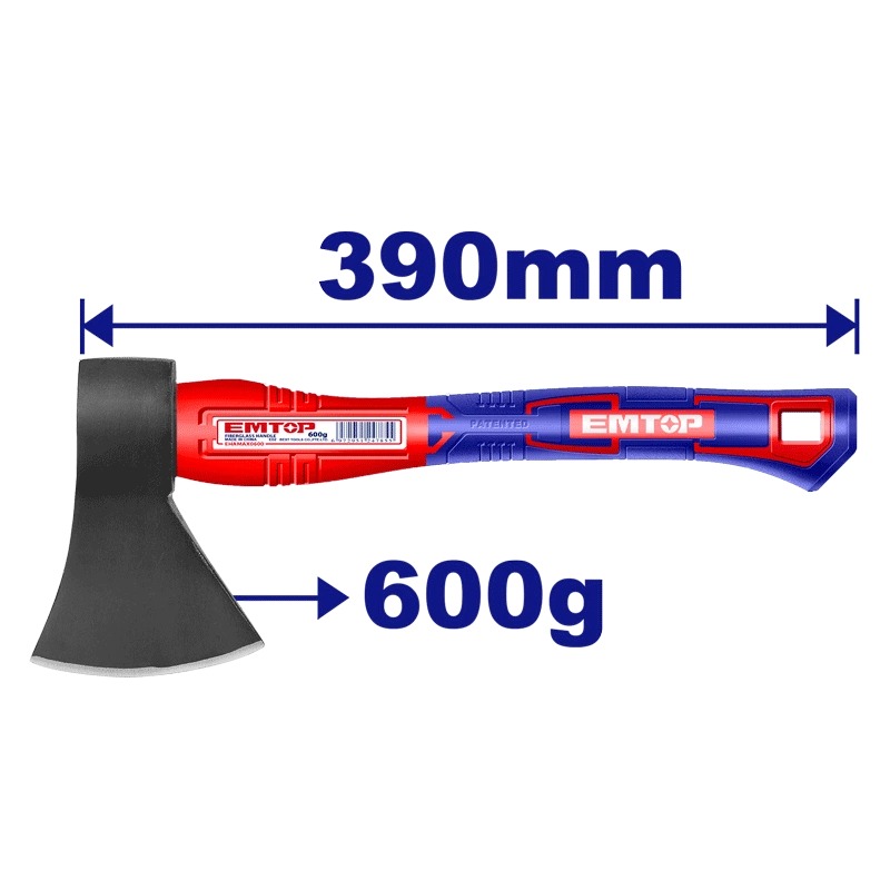 HACHE EMTOP 600G MANCHE EN FIBRE EHAMAX0600 - Image 2