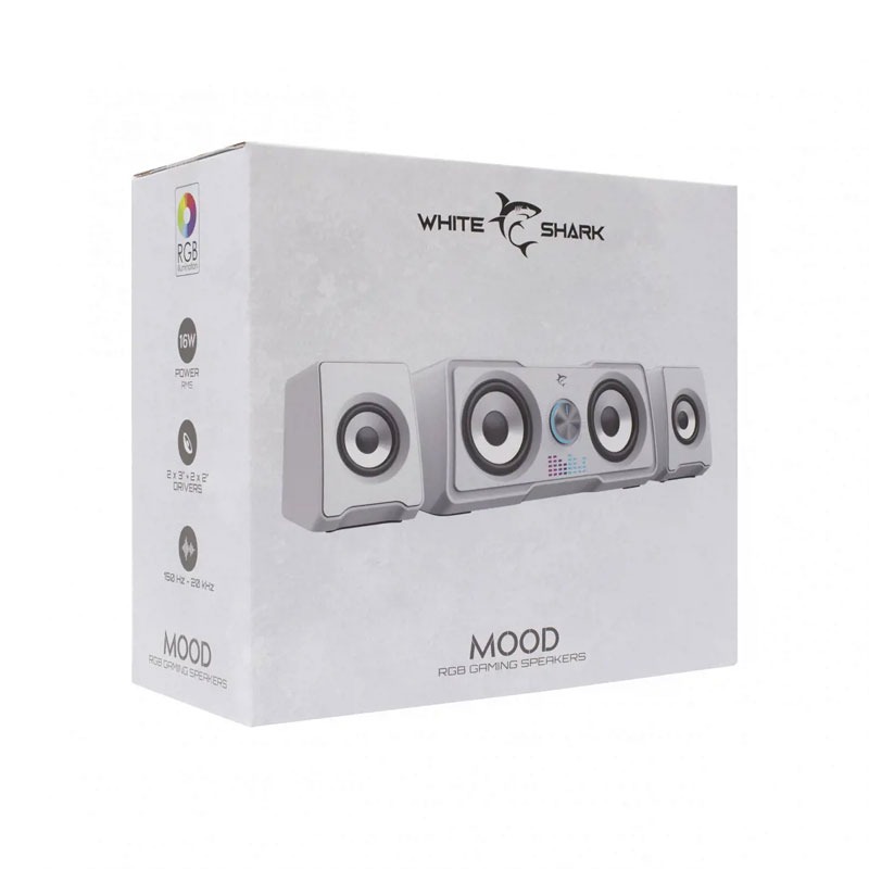 Haut-parleur 2.2 WHITE SHARK Mood RGB - Blanc - Image 3